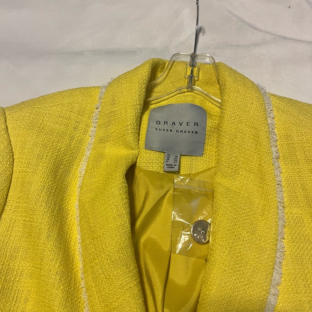 Susan Graver Yellow Blazer with Metallic Accents - Picture 6 of 6